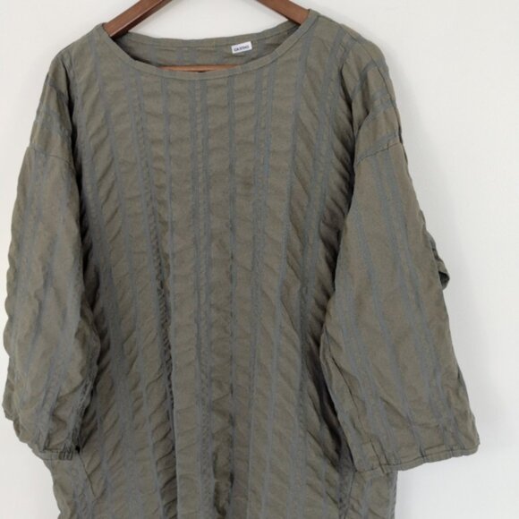 Crinkle Cotton Oversized Dress Made in Italy - Picture 2 of 10